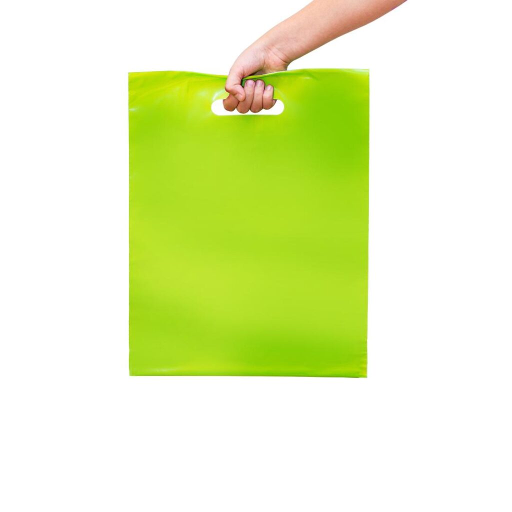 green-plastic-die-cut-bag